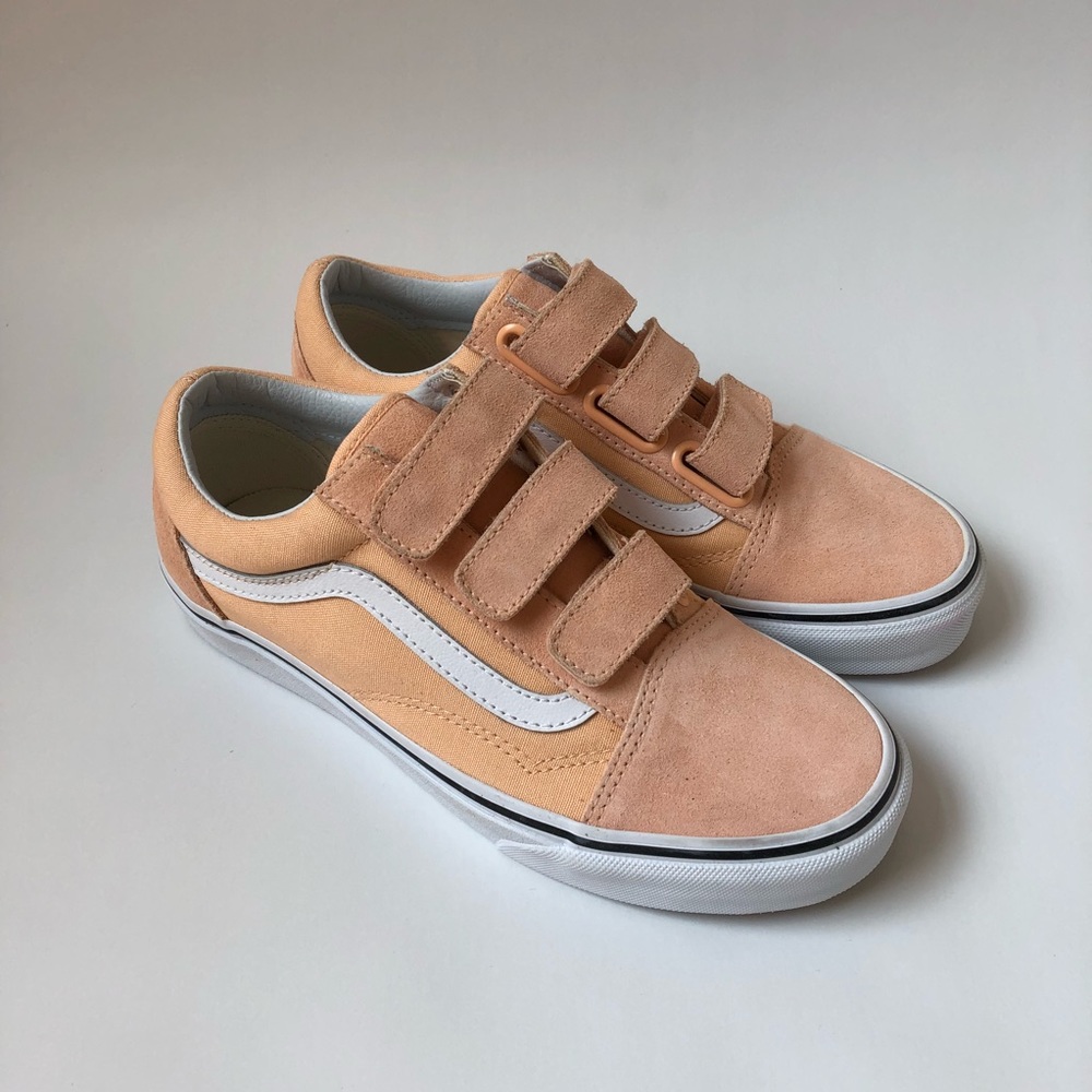 Vans Old Skool Velcro Peach Suede and Canvas